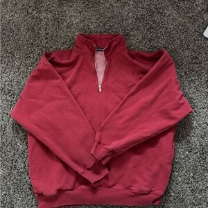 Brandy Melville Red Zip Up Sweater